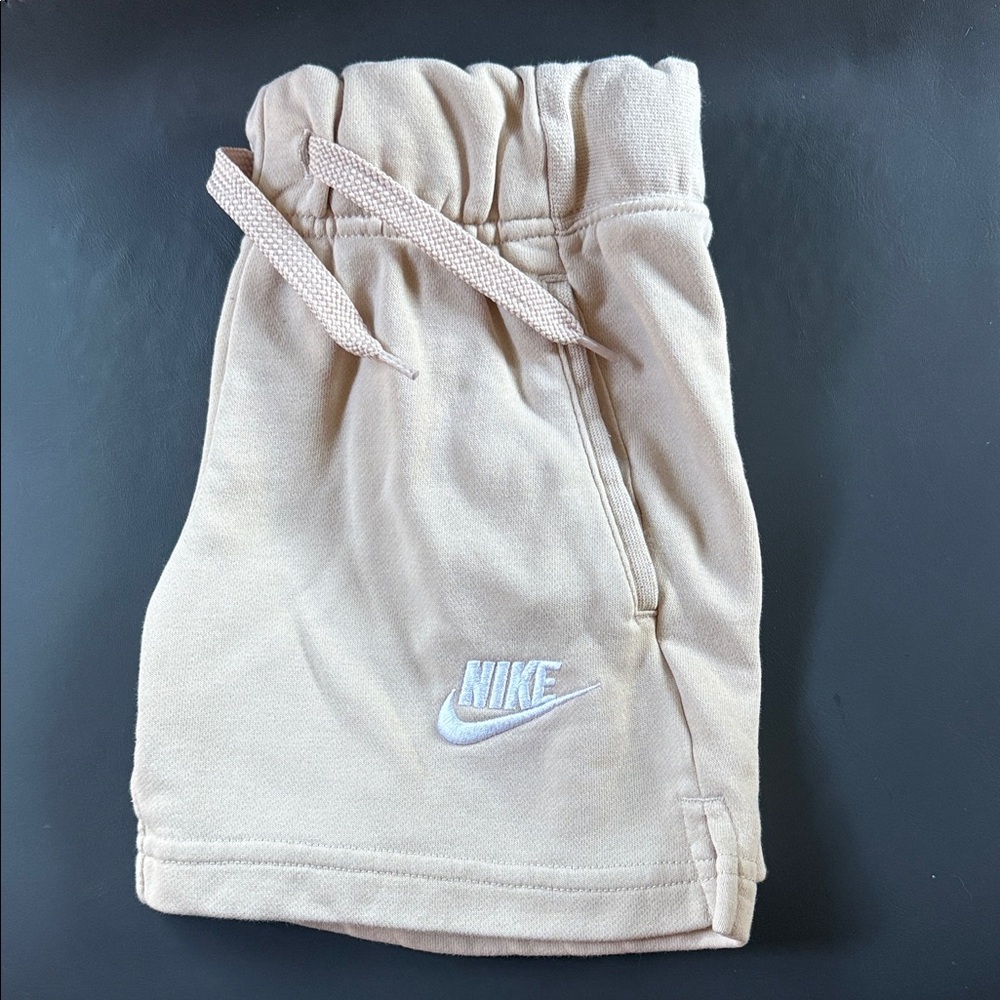 Nike Kids Beige Shorts with White Logo